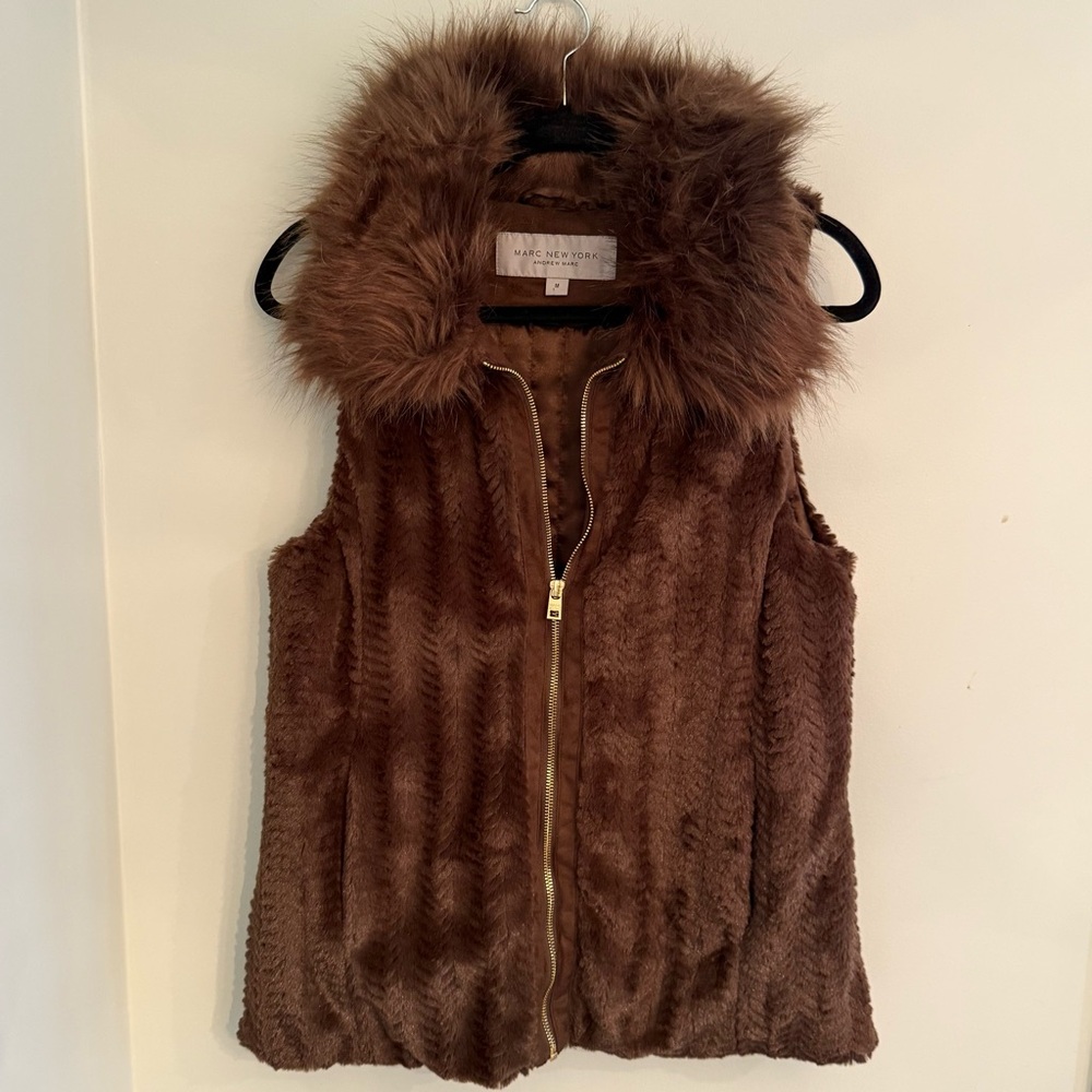 Marc New York Brown Faux Fur Vest -FOXY❣️